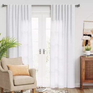 Threshold Aruba True White Single Blackout Curtain Panel 50" x 95" NWOT